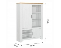 Vitrína Rene 112 - biela andersen / dub bernstein