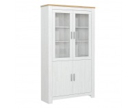 Vitrína s osvetlením Rene 117 - biela andersen / dub bernstein