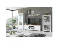 Vitrína s osvetlením Rene 68 - biela andersen / dub bernstein