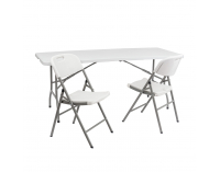 Cateringový skladací stôl Vivas 180x70 cm - sivá / biela