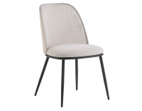 Jedálenská stolička Vudia - béžovohnedá / natural / čierna