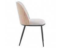 Jedálenská stolička Vudia - béžovohnedá / natural / čierna