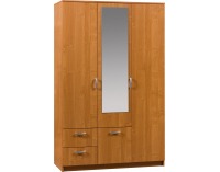 Šatníková skriňa so zrkadlom Wenecja 2 3D - jelša