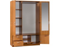 Šatníková skriňa so zrkadlom Wenecja 2 3D - jelša