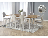 Rustikálny rozkladací jedálenský stôl Windsor - dub tmavý / biela