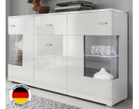 Komoda Essen / Kiel - biely mat / biely vysoký lesk