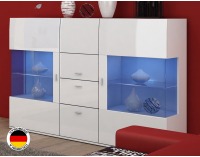 Komoda Jena - biely mat / biely vysoký lesk