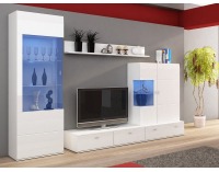 Obývacia stena Jena - biely mat / biely vysoký lesk