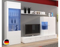 Obývacia stena Jena - biely mat / biely vysoký lesk