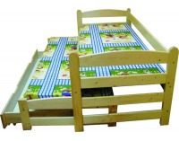 Drevená rozkladacia posteľ s úložným priestorom Olek 80 - jelša