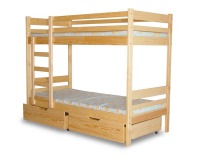 Drevená poschodová posteľ s úložným priestorom Piotruś 80 - borovica