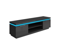 TV stolík Vista1 - čierny mat / čierny vysoký lesk