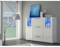 Komoda Würzburg - biely mat / biely vysoký lesk