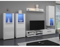 Obývacia stena Würzburg - biely mat / biely vysoký lesk