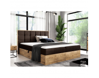 Boxspringová manželská posteľ Wood 1 200x200 cm - hnedá / dub lancelot