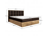 Boxspringová manželská posteľ Wood 1 200x200 cm - hnedá / dub lancelot
