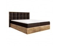 Boxspringová manželská posteľ Wood 1 200x200 cm - hnedá / dub lancelot