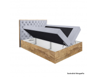 Boxspringová manželská posteľ Wood 3 200x200 cm - sivá / dub lancelot