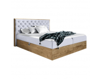 Boxspringová manželská posteľ Wood 3 200x200 cm - sivá / dub lancelot