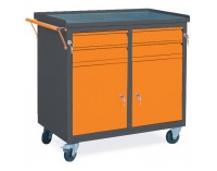 Dielenský vozík na kolieskach so zámkom WW01G/CC - grafit / oranžová