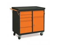 Dielenský vozík na kolieskach so zámkom WW01G/HB - grafit / oranžová