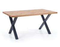 Rozkladací jedálenský stôl Xavier - dub svetlý / čierna