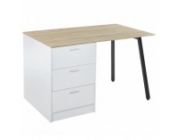 Kuchynský ostrovček Xilo - biela / čierna / dub