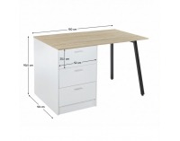 Kuchynský ostrovček Xilo - biela / čierna / dub