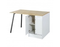 Kuchynský ostrovček Xilo - biela / čierna / dub