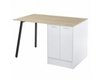 Kuchynský ostrovček Xilo - biela / čierna / dub