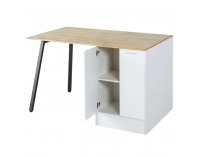 Kuchynský ostrovček Xilo - biela / čierna / dub