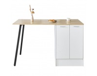 Kuchynský ostrovček Xilo - biela / čierna / dub