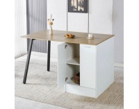 Kuchynský ostrovček Xilo - biela / čierna / dub