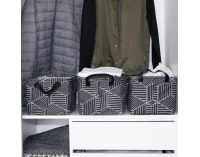 Látkové košíky (3 ks) Yara - čierna / vzor