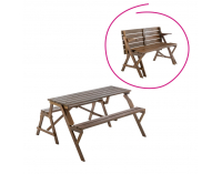 Záhradný stôl / lavička Zagir - hnedá