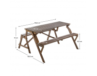 Záhradný stôl / lavička Zagir - hnedá