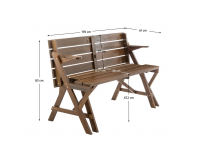 Záhradný stôl / lavička Zagir - hnedá