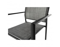Záhradná stolička Telma - sivá / čierna