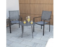 Záhradná stolička Telma - sivá / čierna