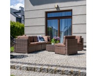 Záhradný nábytok z umelého ratanu Godon - tmavohnedá / hnedá
