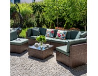 Záhradný nábytok z umelého ratanu Godon - tmavohnedá / zelená