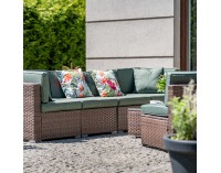 Záhradný nábytok z umelého ratanu Godon - tmavohnedá / zelená