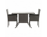 Záhradný ratanový set Adaron 1+2 - hnedá / svetlosivá