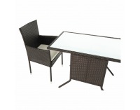 Záhradný ratanový set Adaron 1+2 - hnedá / svetlosivá