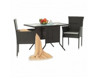 Záhradný ratanový set Adaron 1+2 - hnedá / svetlosivá