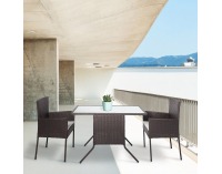Záhradný ratanový set Adaron 1+2 - hnedá / svetlosivá