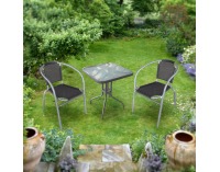 Záhradný set Denzer 1+2 - čierna / strieborná