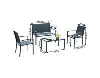 Záhradný set Dilar 1+3 - čierna