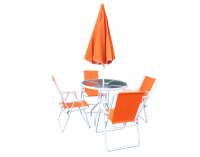 Záhradný set Odelo 1+4 - oranžová / biela