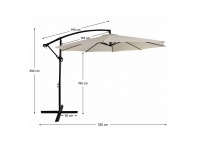 Záhradný slnečník Zaim New 330 cm - čierna / béžová